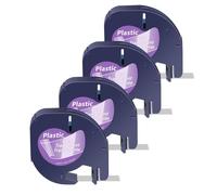 Rubans d'étiquettes A91331 A16952 A91333, 12mm x 4m, compatibles avec l'étiqueteuse Plus LT100H QX50(4PK Clear(Plastic))