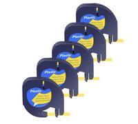 Rubans d'étiquettes A91331 A16952 A91333, 12mm x 4m, compatibles avec l'étiqueteuse Plus LT100H QX50(5PK Yellow(Plastic))