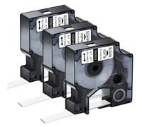 Rubans D'étiquettes Thermorétractables Pour Dymo,Tube,Compatible,18055,18051,18053,18054,18056,18057,4200,5000,5200,12mm,3pk - Type Black On White-12mm