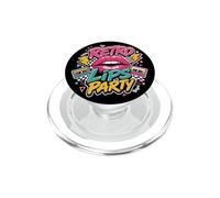Rubans d'illustration Graphiques Roses sur Le thème de la Musique Retro Lips Party PopSockets PopGrip pour MagSafe