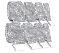Rubans En Diamant Cristal Auto-Adhésif, 8 Rouleaux, Argent, Pour Voiture, Bricolage, Décoration, Artisanat, Fête De Mariage