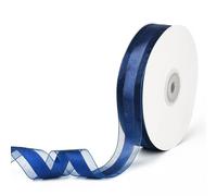 Rubans en organza transparent de 45,7 m de long - 2,5 cm - Bleu roi - Décoration de fête - Pour emballage de Saint-Valentin, mariage, anniversaire, bouquet guirlande