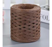 Rubans en papier raphia, Fil mélangé de jute et paille, 1 rouleau 200M, multicolore, for l'artisanat, le tricot, crochet, bricolage(Coffee 06)
