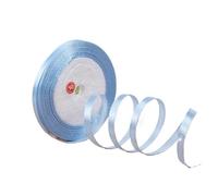 Rubans en Satin de soie, 100Yards, 6mm, for artisanat, nœud, emballage fait à la main, accessoires artificiels décoratifs for fêtes de noël et mariage(Light blue)