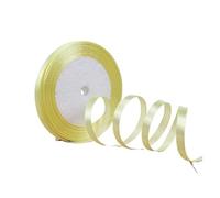 Rubans en Satin de soie, 100Yards, 6mm, for artisanat, nœud, emballage fait à la main, accessoires artificiels décoratifs for fêtes de noël et mariage(Light yellow)
