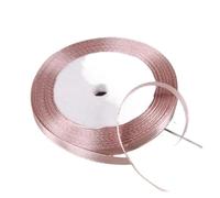 Rubans en Satin de soie, 100Yards, 6mm, for artisanat, nœud, emballage fait à la main, accessoires artificiels décoratifs for fêtes de noël et mariage(Grey pink)