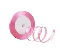Rubans en Satin de soie, 100Yards, 6mm, for artisanat, nœud, emballage fait à la main, accessoires artificiels décoratifs for fêtes de noël et mariage(In pink)