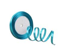 Rubans en Satin de soie, 100Yards, 6mm, for artisanat, nœud, emballage fait à la main, accessoires artificiels décoratifs for fêtes de noël et mariage(Peacock blue)