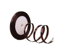 Rubans en Satin de soie, 100Yards, 6mm, for artisanat, nœud, emballage fait à la main, accessoires artificiels décoratifs for fêtes de noël et mariage(Dark brown)