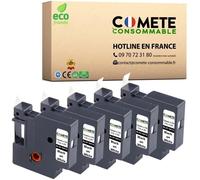Rubans étiqueteuse - COMETE CONSOMMABLE - DYMO 45013 S0720530 - 12 mm x 7 m - Pack de 5 - Noir sur blanc