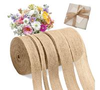 Rubans Jute 5 Rouleaux Ruban de Jute Naturel Toile de Jute Rustique et Décorative Large 1/2/2,5/3/3,8 cm Ruban pour emballage cadeau de Jute Vintage für DIY Handwerk Weihnachten Deko