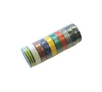 Rubans plastifiés électricien assortiment couleurs de 10 rubans 15 mm x 10 m - EUROCEL - PV07ZA0006