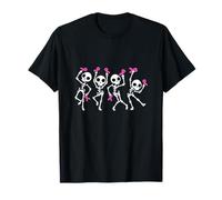 Rubans Roses pour la Sensibilisation au Cancer du Sein avec squelettes dansants T-Shirt