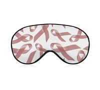Rubans roses Sensibilisation au cancer de l'utérus Masque pour les yeux endormi avec sangle réglable Bandeau pour les voyages en avion