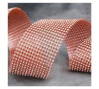 Rubans satinés strass diamant, rouleau cristal, Ruban de garniture en strass verre Hotfix multicolore 2-15 rangées 1,2 mètre(Rose Gold Crystal,3rowsx1.2meter-0.9cm)