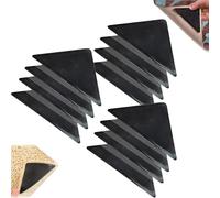 Rubber Anti Curling Non Slip Skid Pads, Reusable Double-Sided Adhesive Rug Tape, Self Adhesive RubberPads with Anti Skid Stickers, Rubber Carpet Gripper Pads for Area Rugs (12pcs)
