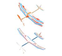 Rubber Band Glider Airplane Kids Outdoor - 40x50cm ABS DIY Model Smooth Flying Random Design, Interactive Fun Garden Camping Open-Air, Educational Engaging | for Boys Girls Adults Students