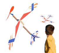 Rubber Band Powered Airplane - Enduring Throwing Glider Airplane Toy, Easy Assembly Outdoor Plane | Lightweight Hand Launch Aircraft Model, Fun Party Favor Gift For Camping, Beach, Backyard, Indoor