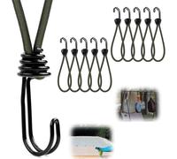 Rubber Bungee Cord With Hooks 20 Cm Heavy Duty Bungee Cord With Hooks With Hooks For Tents,Banners,Posters,Stationary Transport Trailers,Pack Of 10