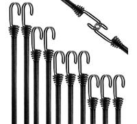 Rubber Bungee Cord With Hooks 30 Cm 60 Cm 80 Cm 100 Cm With Hooks Black For Trailer Tarpaulin Roof Bars Camping Sun Shade Sail Pack Of 10