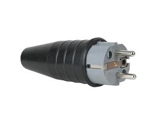 Rubber connecteur Schuko male Gris 230 V CEE7/VII