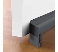 Rubber Door Draft Stopper 1M Self-Adhesive Seal(Gray) | Self- rubber, windproof seal, blocks drafts, fits bottom gaps, easy peel and stick