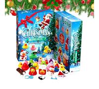 Rubber Duck Advent Calendar - 24 Day Christmas Countdown | Mini Bath Toys | Randomized Holiday Figurines, Squeaky Water Floating Toy, for Bathing, Xmas Tree & Stocking Stuffer