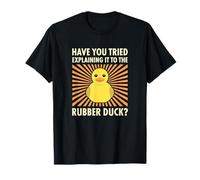 Rubber Duck Debogging Funny Programmateur Coder Explaining It T-Shirt