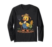 Rubber Duck Farmer Cute Animal Lover Farming Bath Humor Manche Longue