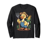 Rubber Duck Farmer Cute Animal Lover Farming Bath Humor Manche Longue