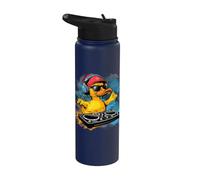 Rubber Duck Tourne-disque DJ Caneton en caoutchouc Techno Stainless Steel Insulated Water Bottle