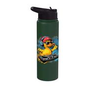 Rubber Duck Tourne-disque DJ Caneton en caoutchouc Techno Stainless Steel Insulated Water Bottle