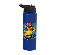 Rubber Duck Tourne-disque DJ Caneton en caoutchouc Techno Stainless Steel Insulated Water Bottle