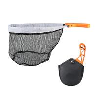 Rubber Fishing Net,Trout Fishing Landing Net with Handle, Non-Slip Netting for Lake River Saltwater Catching Releasing Salmon Catfish Bass Outdoor Camping Boat