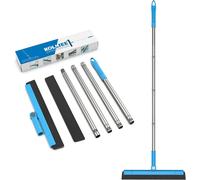 Rubber Floor Squeegee with Handle,Floor Squeegee for Shower,Bathroom Squeegee,Replaceable Squeegee Blade,Wiper Brush,Effective Water Removal,Hair