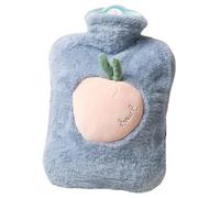 Rubber Hot Water Bottle with Cute Plush Soft Cover, Cartoon Fruit Faux Fur Hots Water Bottle,Soft Warm Plush Hot Waters Bag for Hand Feet Warmer/Neck and Shoulder (Blue, 8.3 * 4.9in/21 * 12.5cm)