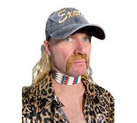 Rubber Johnnies Casquette de baseball exotique avec cheveux blonds, homme tigre, gros chat, déguisement, blond, moustache, parc, TV, star de cinéma