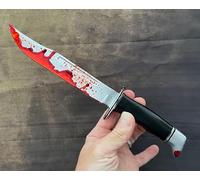 Rubber Johnnies Faux couteau tueur de bois , sans danger, 30 cm de long, manche noir, accessoire de film d'Halloween