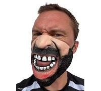 Rubber Johnnies Masque amusant en colère pour adulte, voleur, gringo, logan, fausses dents, barbe, chaume, déguisement, enterrement de vie de garçon