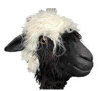 Rubber Johnnies , Masque de mouton en laine - Masque en latex blanc - Taille unique - Masques d'animaux pour adultes, ferme, zoo, Halloween, déguisement, costume de mouton