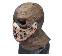 Rubber Johnnies Masque d'épouvantail, style toile de jute, masque de hockey, adulte, tête complète, masque en latex, grand masque d'Halloween