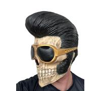 Rubber Johnnies Masque Roi mort du Roi du Rock'n'Roll - Masque complet en latex pour adulte - Grand masque d'Halloween