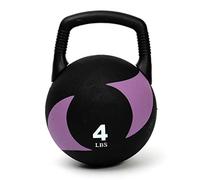 Rubber Kettlebell Medicine Ball 2 in 1 Home Core Strength Waist Training Sports Training Equipment Detachable Handle 4lb/1.8kg
