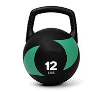 Rubber Kettlebell Medicine Ball 2 in 1 Male and Female Cross Training Core Strength Aerobics Training Fitness Ball Detachable Handle 12lb/5.4kg