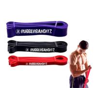 Rubberbanditz Pull Up Assistance/Crossfit Band Set - Medium, Heavy, Robust Bands - - 20-165 lbs (9-75 kg) with Free GWP