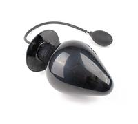 Rubberfashion Latex Butt Plug gonflable Extrême - XXXXL - Plug anal gonflable avec pompe pour femmes et hommes 23x14cm noir 0.4mm noyau solide