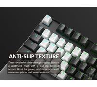 Rubberized SetTranslucent Double ShotABS + TPROEM Profile for Mechanical Gaming Keyboard (White,23 Keys)