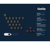 Rubberized SetTranslucent Dual ShotABS + TPROEM Profile for Mechanical Gaming Keyboard (Black,23 Keys)