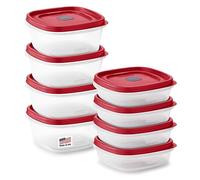Rubbermaid 2108392 Couvercle ventilé facile à trouver, Plastique, Racer Red, 8-Pack