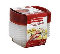 Rubbermaid 7F58 8-Piece TakeAlongs Food Storage Container Set, Sandwich, Red